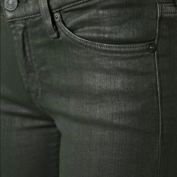 7 for all Mankind forest green coated skinny jeans - Picture 3 of 3